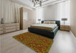 Patterned Saffron Red Rug in a Bedroom, pat1768yw