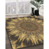 Patterned Caramel Brown Rug, pat1769brn