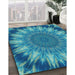 Patterned Blue Rug in Family Room, pat1769lblu