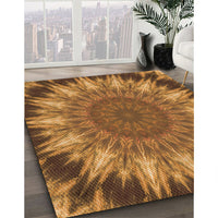 Patterned Saddle Brown Rug, pat1769org