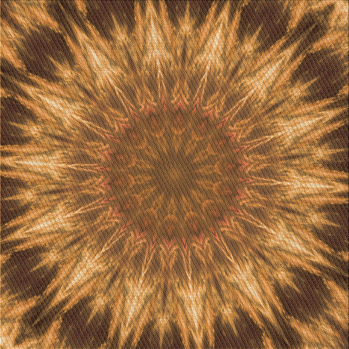 Round Patterned Saddle Brown Rug, pat1769org