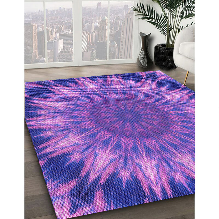 Patterned Purple Rug in Family Room, pat1769pur