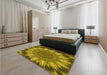 Patterned Dark Bronze Brown Rug in a Bedroom, pat1769yw