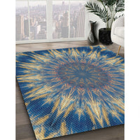 Patterned Blue Novelty Rug, pat1769