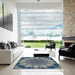 Square Machine Washable Transitional Blue Rug in a Living Room, wshpat1769