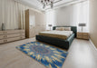 Machine Washable Transitional Blue Rug in a Bedroom, wshpat1769