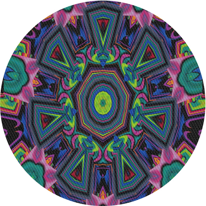 Sideview of Patterned Dark Purple Novelty Rug, pat176