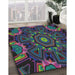 Machine Washable Transitional Dark Purple Rug in a Family Room, wshpat176