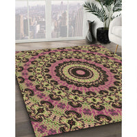 Patterned Red Brown Rug, pat177brn