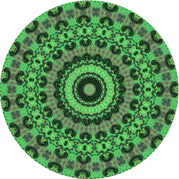 Square Machine Washable Transitional Dark Forest Green Rug in a Living Room, wshpat177grn