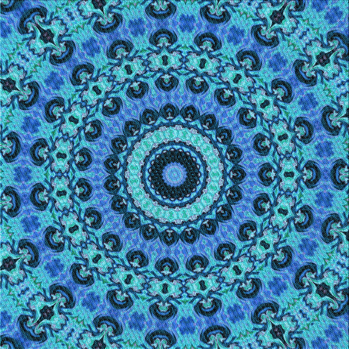 Round Machine Washable Transitional Blueberry Blue Rug, wshpat177lblu