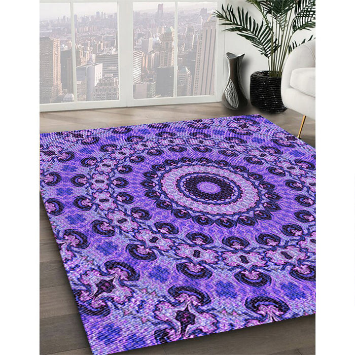 Machine Washable Transitional Amethyst Purple Rug in a Family Room, wshpat177pur