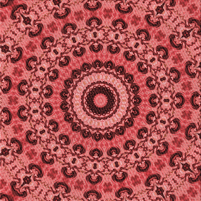 Round Patterned Red Rug, pat177rd