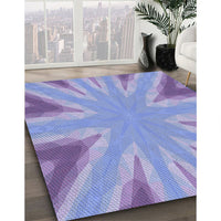 Patterned Sky Blue Rug, pat1770blu