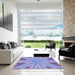 Square Patterned Sky Blue Rug in a Living Room, pat1770blu