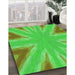 Patterned Neon Green Rug in Family Room, pat1770grn