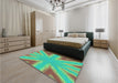 Patterned Green Rug in a Bedroom, pat1770lblu