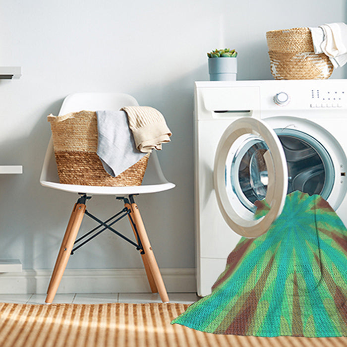 Machine Washable Transitional Green Rug in a Washing Machine, wshpat1770lblu