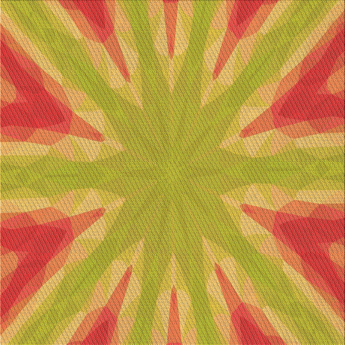 Round Patterned Orange Rug, pat1770org