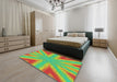 Machine Washable Transitional Green Rug in a Bedroom, wshpat1770