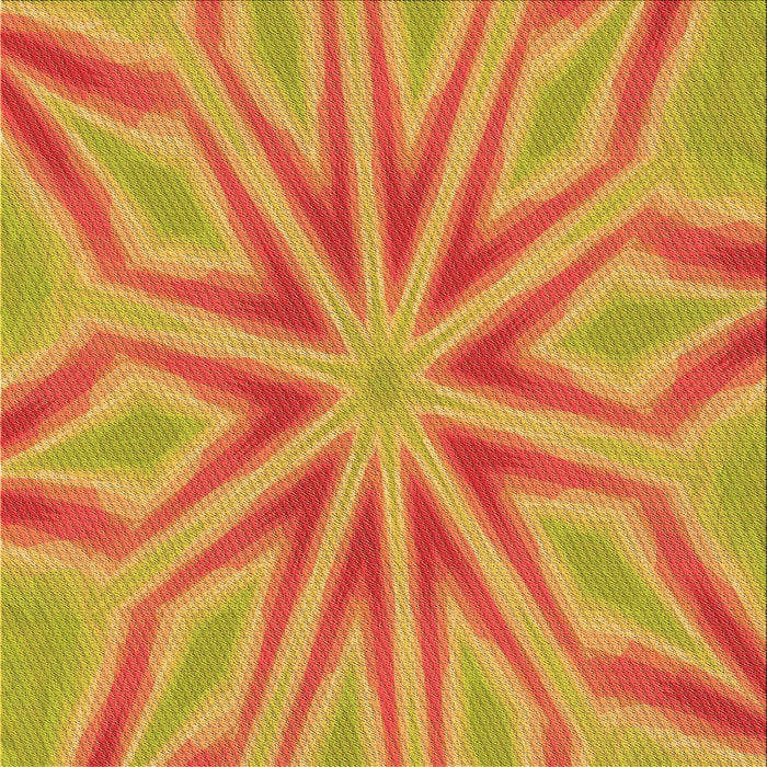 Round Patterned Orange Red Orange Rug, pat1771org