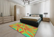 Machine Washable Transitional Sedona Brown Rug in a Bedroom, wshpat1771