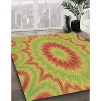 Patterned Green Rug, pat1772brn