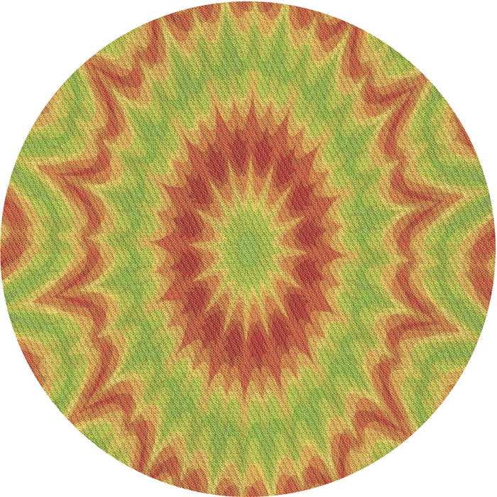 Square Patterned Green Rug, pat1772brn