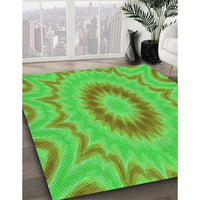 Patterned Neon Green Rug, pat1772grn