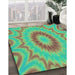 Patterned Lime Mint Green Rug in Family Room, pat1772lblu