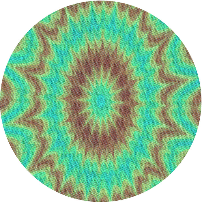 Square Patterned Lime Mint Green Rug, pat1772lblu