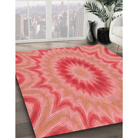 Patterned Ruby Red Rug, pat1772rd