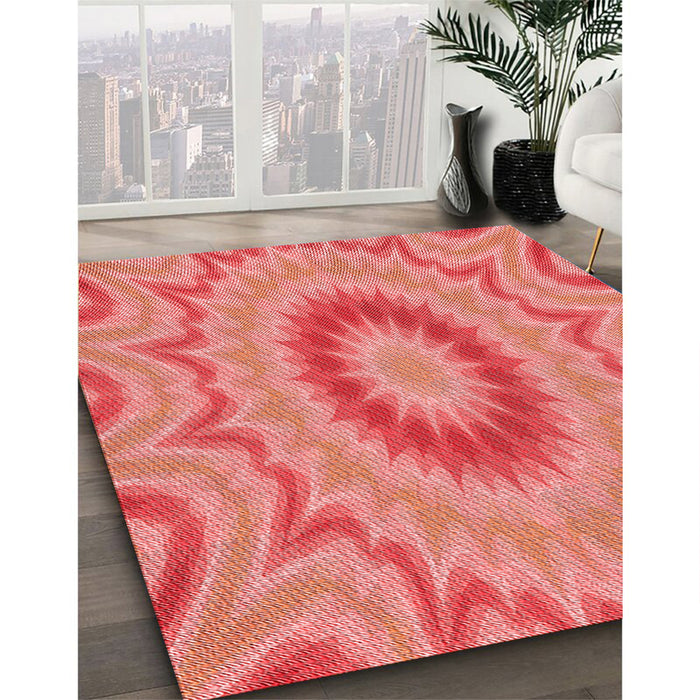 Machine Washable Transitional Ruby Red Rug in a Family Room, wshpat1772rd