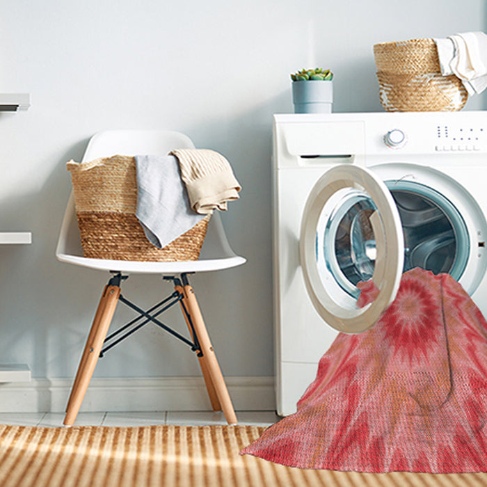Machine Washable Transitional Ruby Red Rug in a Washing Machine, wshpat1772rd