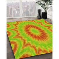 Patterned Neon Orange Rug, pat1772yw