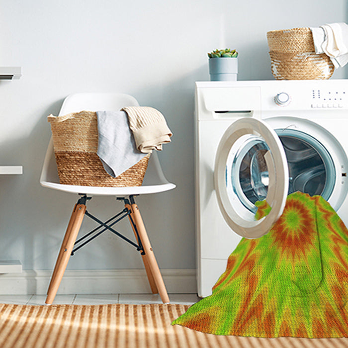 Machine Washable Transitional Neon Orange Rug in a Washing Machine, wshpat1772yw