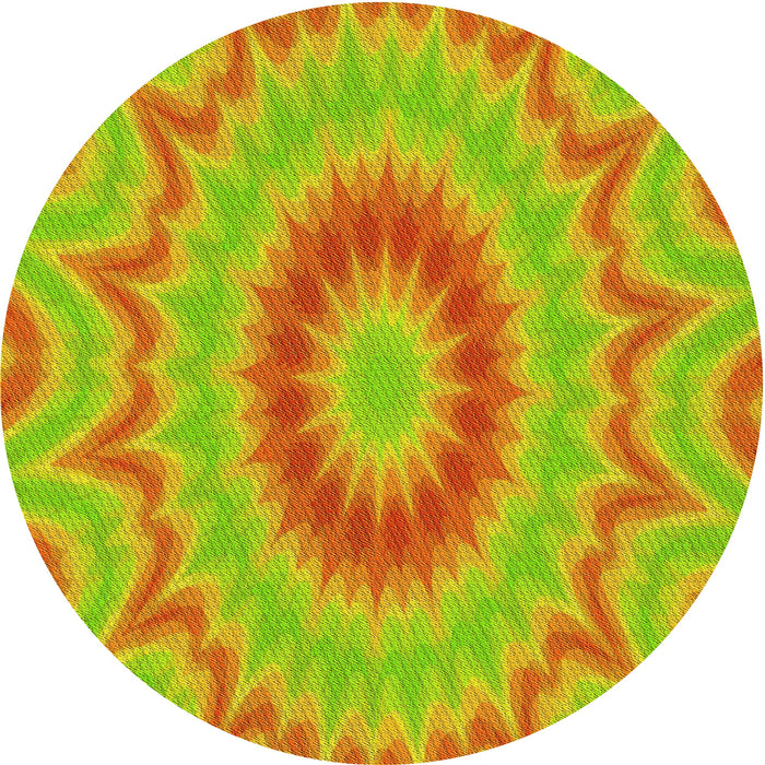 Square Patterned Neon Orange Rug, pat1772yw