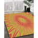 Patterned Orange Red Orange Rug in Family Room, pat1773org