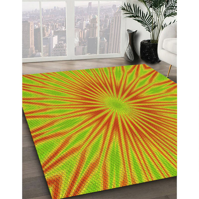 Machine Washable Transitional Neon Orange Rug in a Family Room, wshpat1773yw