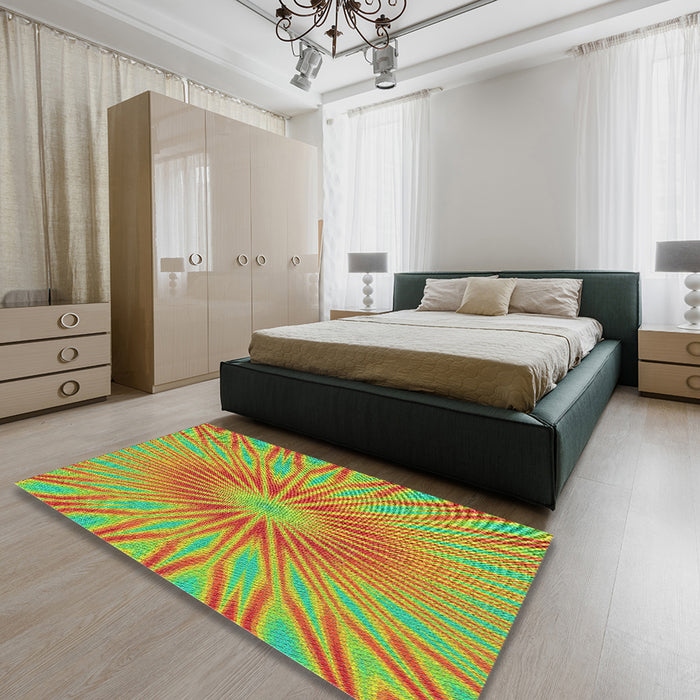 Machine Washable Transitional Sedona Brown Rug in a Bedroom, wshpat1773