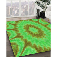 Patterned Neon Green Rug, pat1774grn