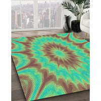 Patterned Brown Rug, pat1774lblu