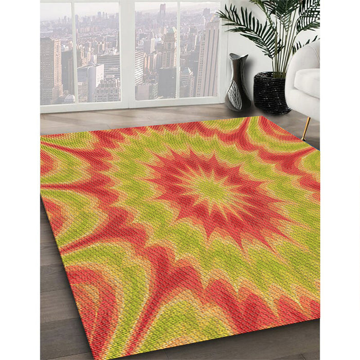 Machine Washable Transitional Yellow Rug in a Family Room, wshpat1774org