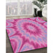 Patterned Violet Purple Rug in Family Room, pat1774pur