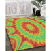 Machine Washable Transitional Green Rug in a Family Room, wshpat1774