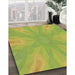 Machine Washable Transitional Pistachio Green Rug in a Family Room, wshpat1775brn