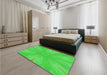 Patterned Lime Green Rug in a Bedroom, pat1775grn