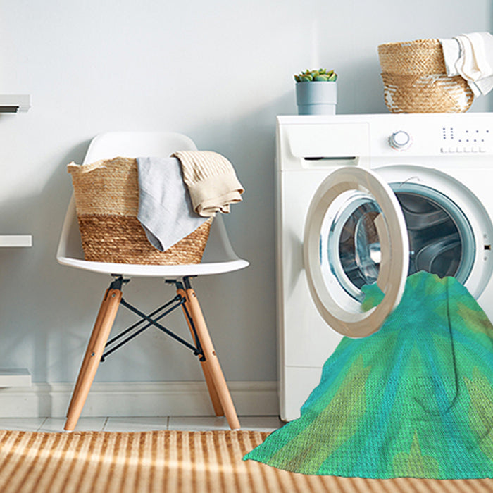 Machine Washable Transitional Lime Mint Green Rug in a Washing Machine, wshpat1775lblu