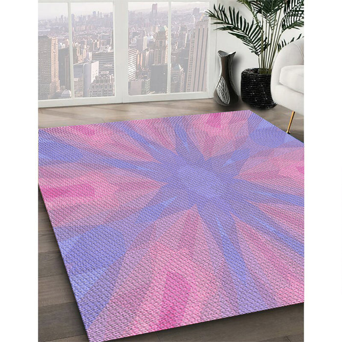 Machine Washable Transitional Bright Lilac Purple Rug in a Family Room, wshpat1775pur