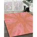 Machine Washable Transitional Bright Orange Rug in a Family Room, wshpat1775rd